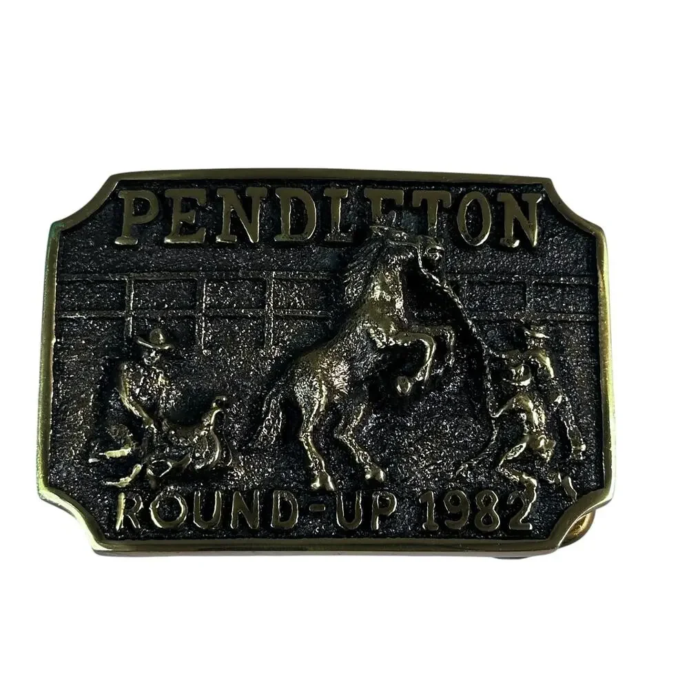 Heritage Mint Ltd. Pendleton Round-Up Let 'Er Buck Solid Brass Belt Buckle